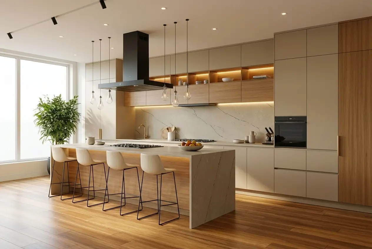 Modern custom cabinetry for luxury kitchen