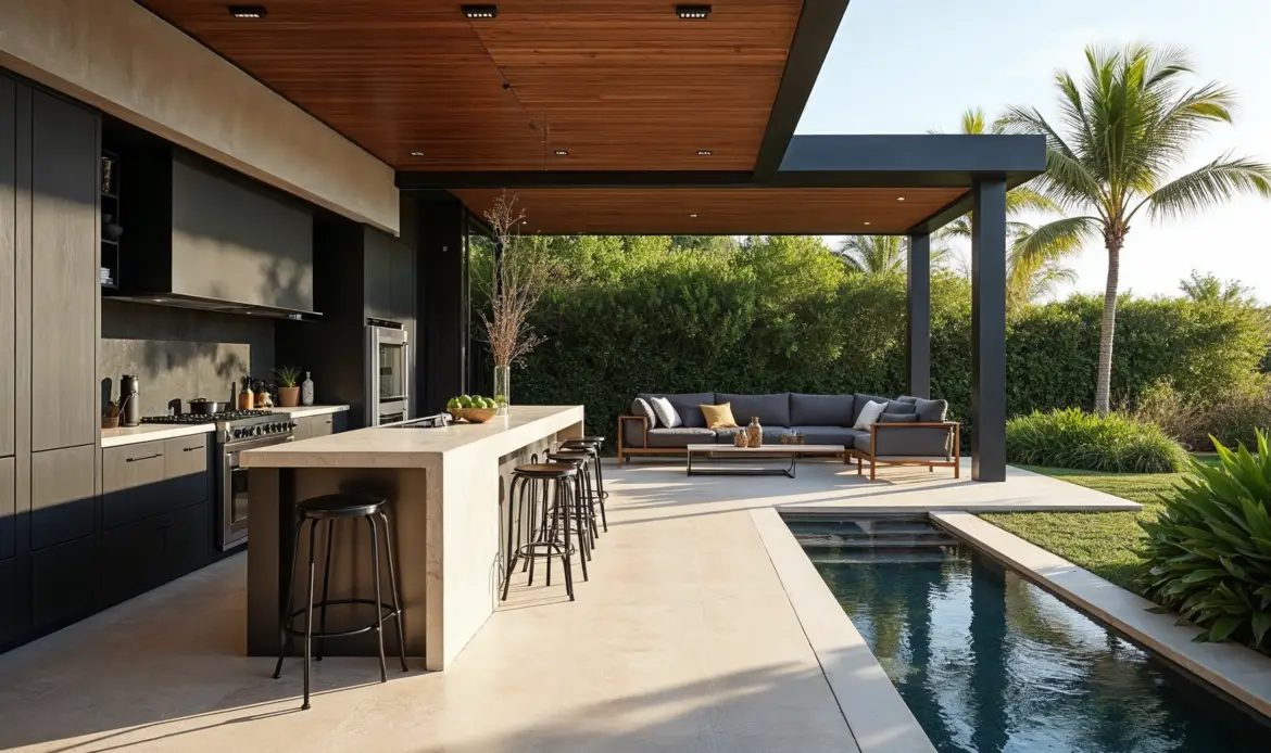 Luxury outdoor kitchen designed by Maple Haus USA in Miami, FL